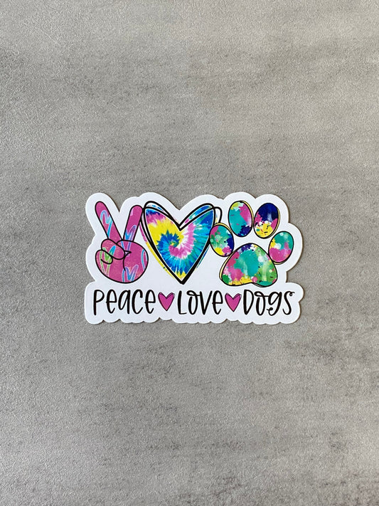 Peace Love Dogs Vinyl Sticker