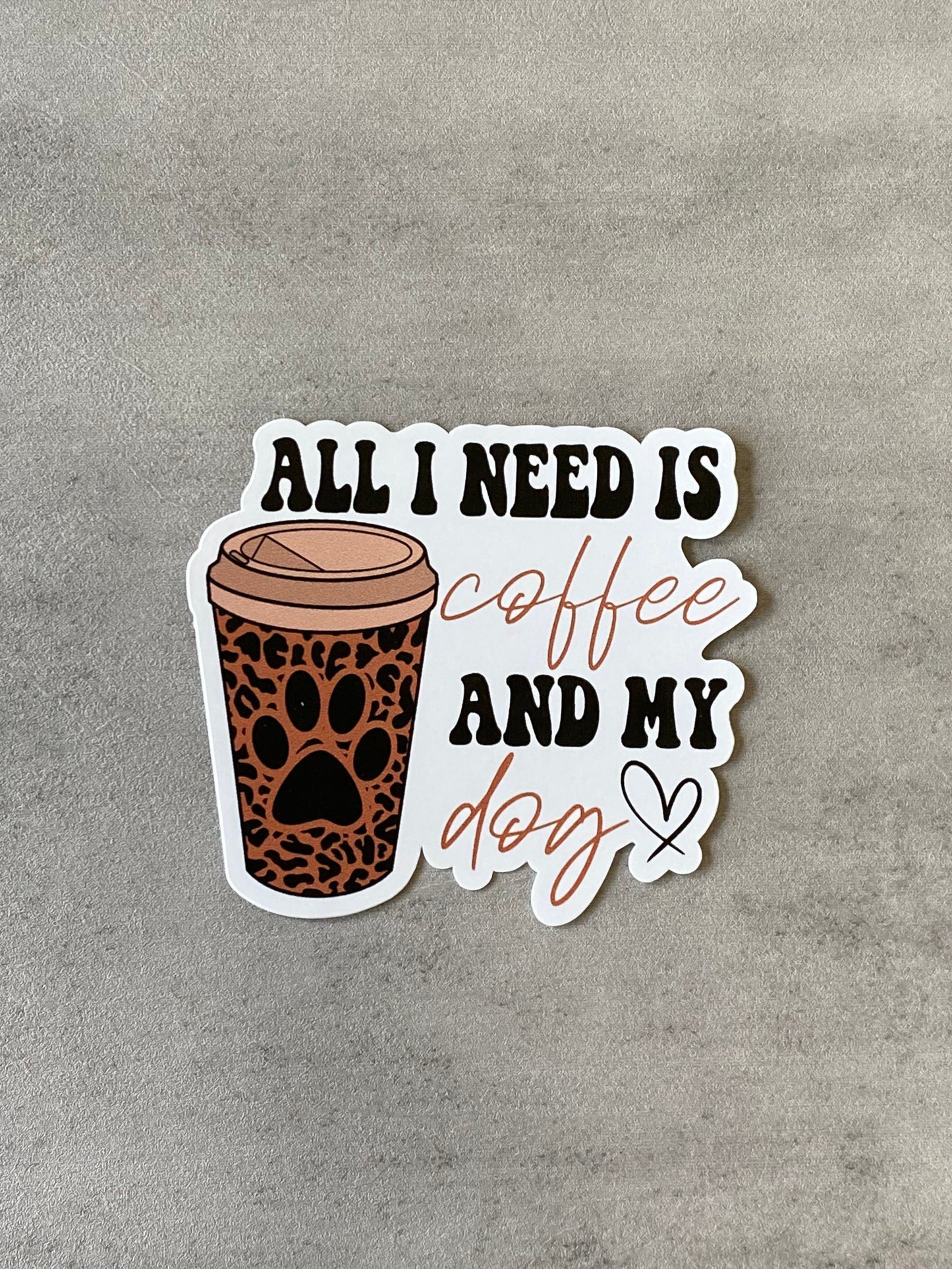 Coffee and My Dog Vinyl Sticker