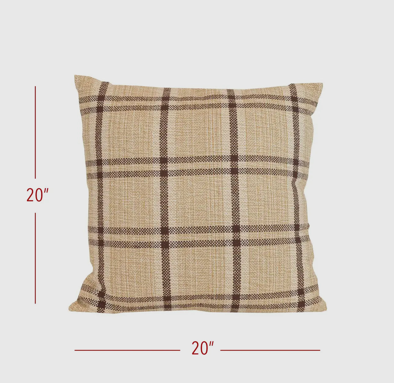 Mel 20x20 Woven Plaid Filled Throw Pillow