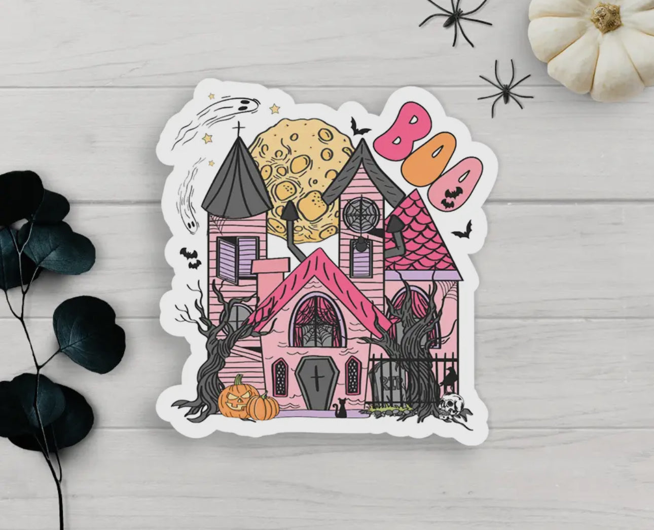 Boo Spooky House Vinyl Sticker