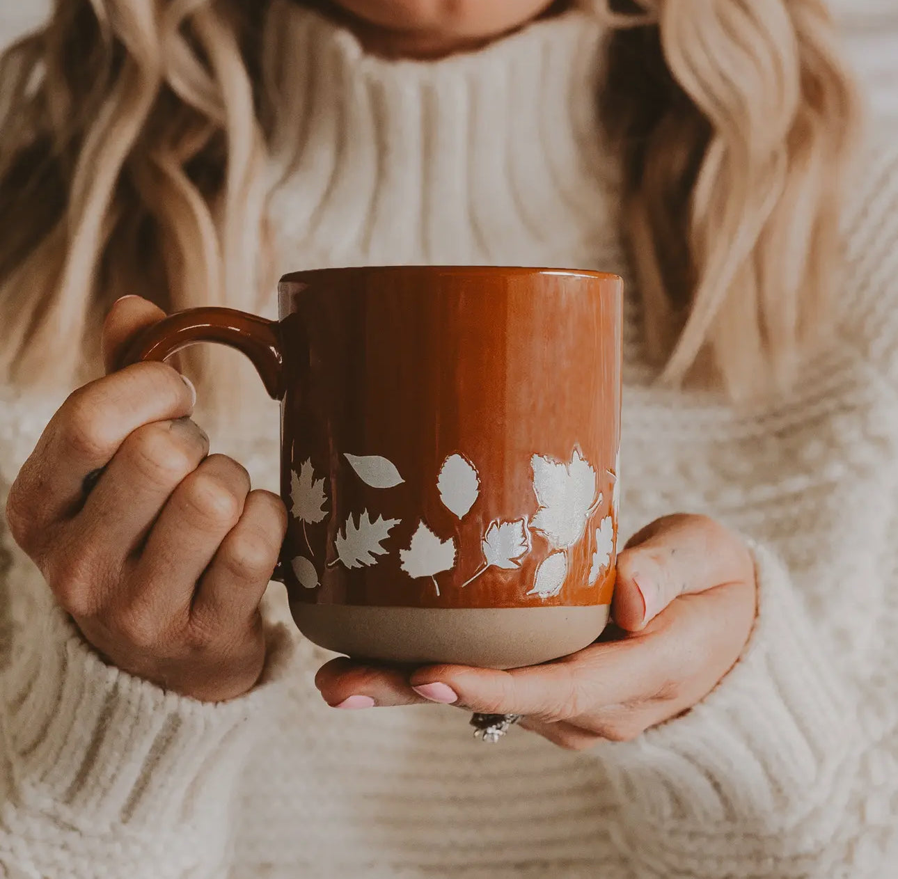 Fall Leaves Stoneware Coffee Mug