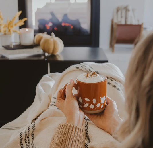 Fall Leaves Stoneware Coffee Mug