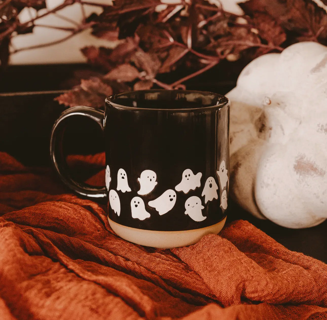 Ghostly Stoneware Coffee Mug