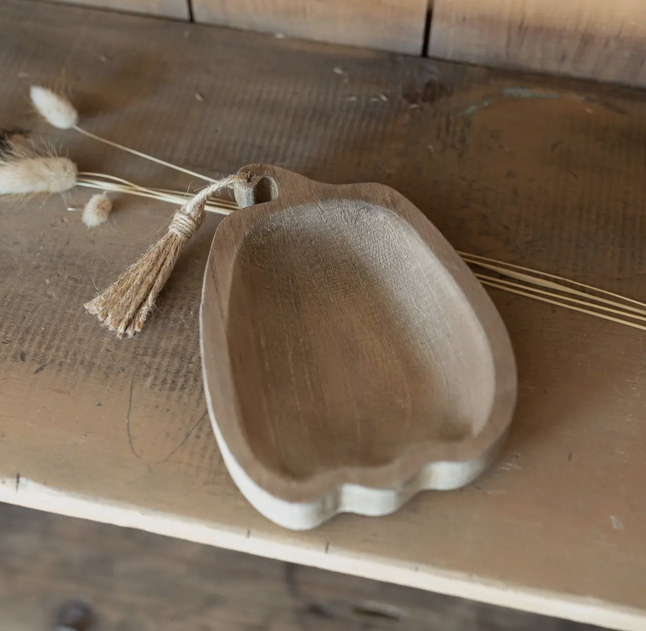 Herman Carved Wood Pumpkin Trinket Dish